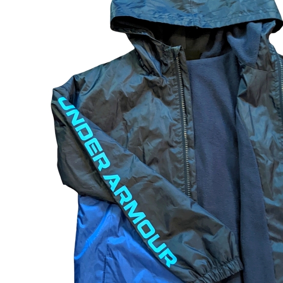 Big Boy Under Armour Windbreaker, Zip-up Jacket, Water Repellent and Windproof - Picture 5 of 6